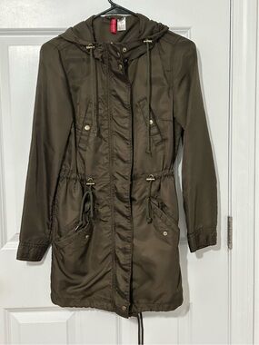 H&M nylon jacket in olive green